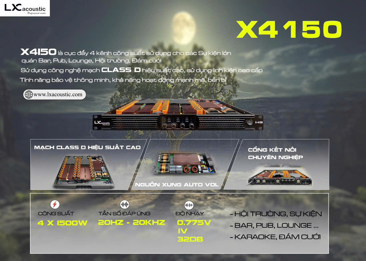 CỤC ĐẨY 4 KÊNH LX ACOUSTIC X4150