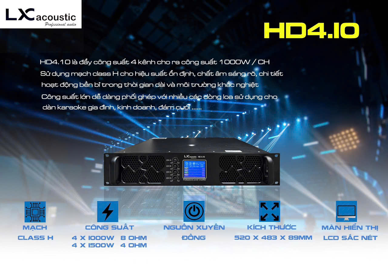 CỤC ĐẨY 4 KÊNH LX ACOUSTIC HD4.10
