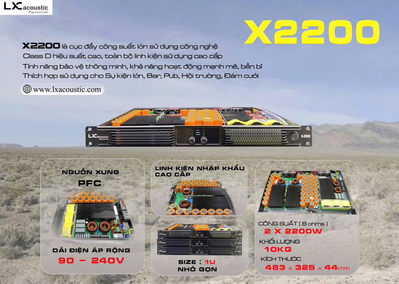 CỤC ĐẨY 2 KÊNH LX ACOUSTIC X2200