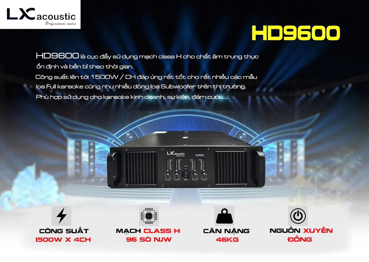 CỤC ĐẨY 4 KÊNH LX ACOUSTIC HD9600