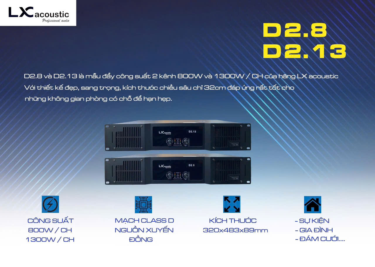 CỤC ĐẨY 2 KÊNH LX ACOUSTIC D2.13