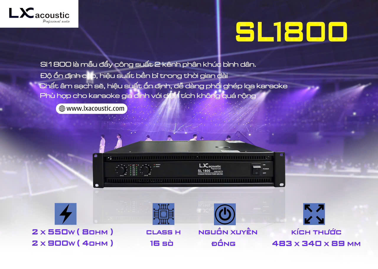 CỤC ĐẨY 2 KÊNH LX ACOUSTIC SL1800