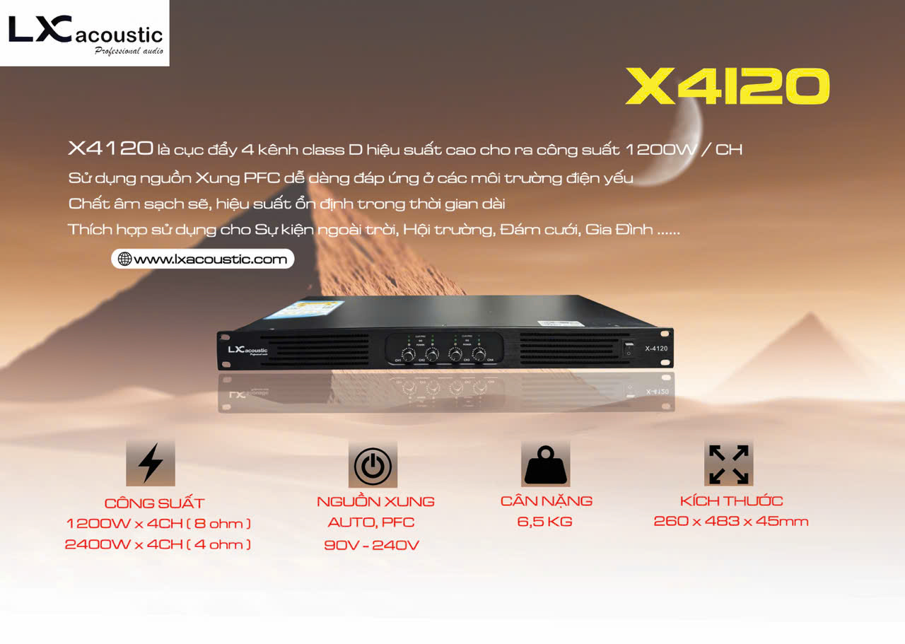 ĐẨY 4 KÊNH LX ACOUSTIC X4120