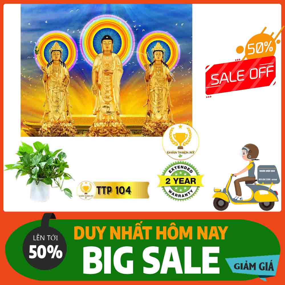 Tranh Tam Thế Phật MS 104