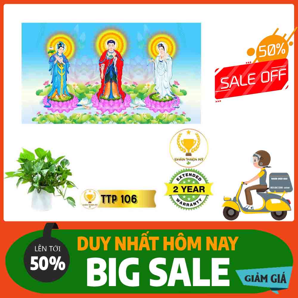 Tranh Tam Thế Phật MS 106