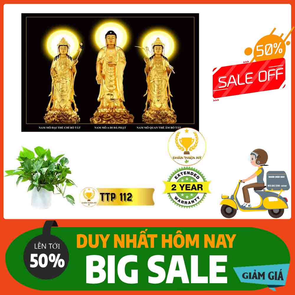 Tranh Tam Thế Phật MS 112