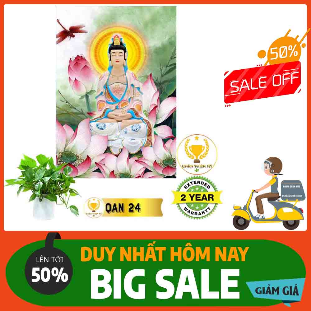 Tranh Quan Thế Âm Bồ Tát ngồi MS 24