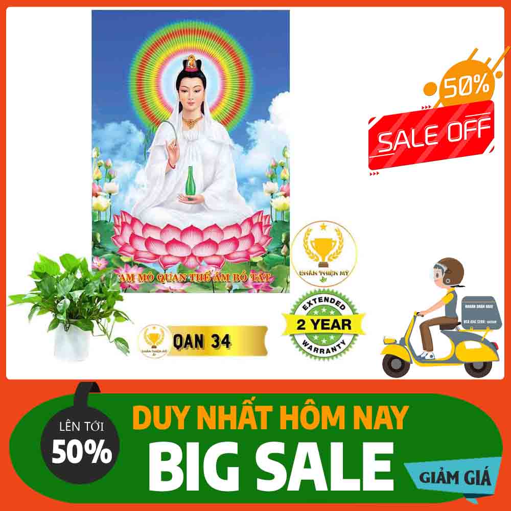 Tranh Quan Thế Âm Bồ Tát ngồi 03