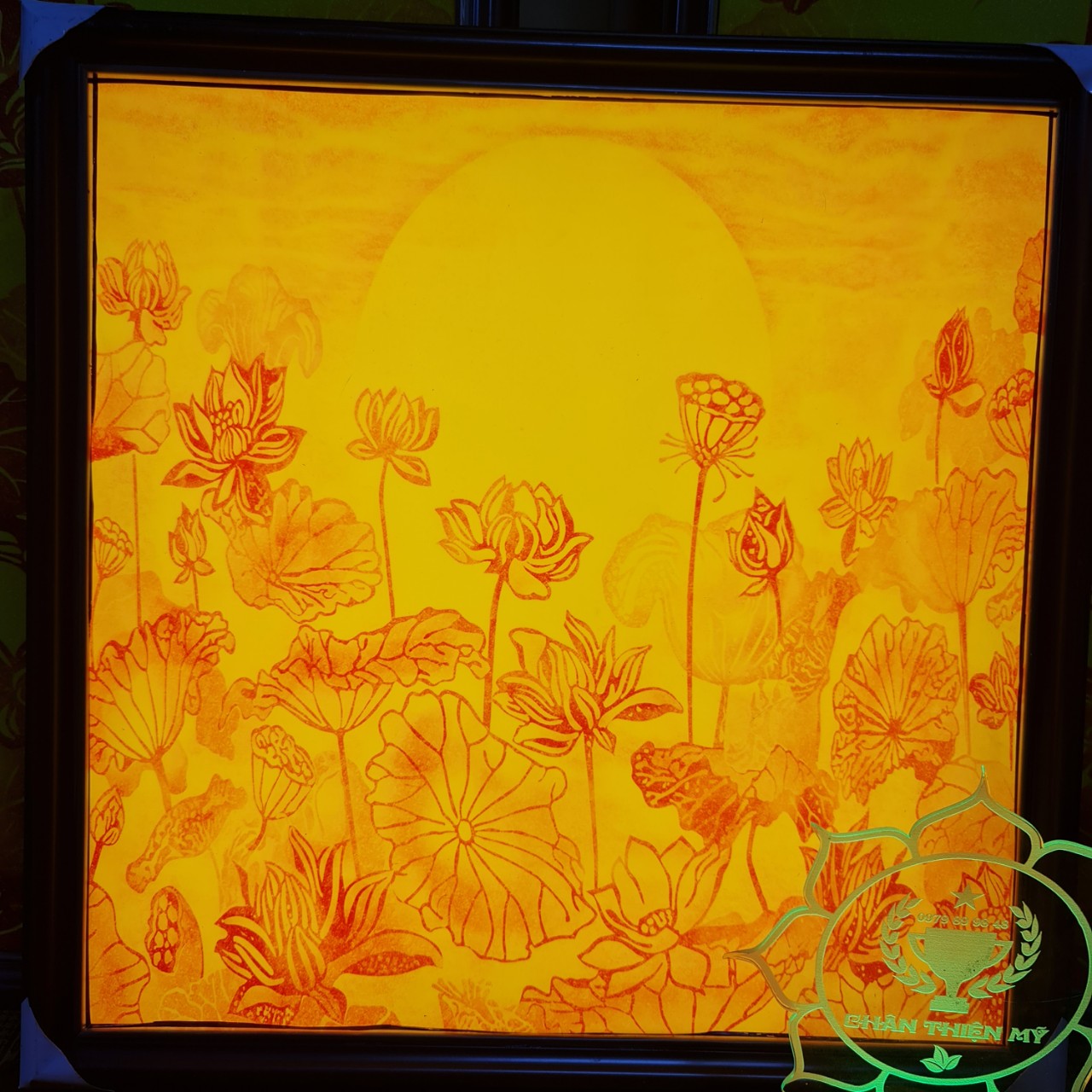 Tranh trúc chỉ in vuông dùng thờ Phật MS 07