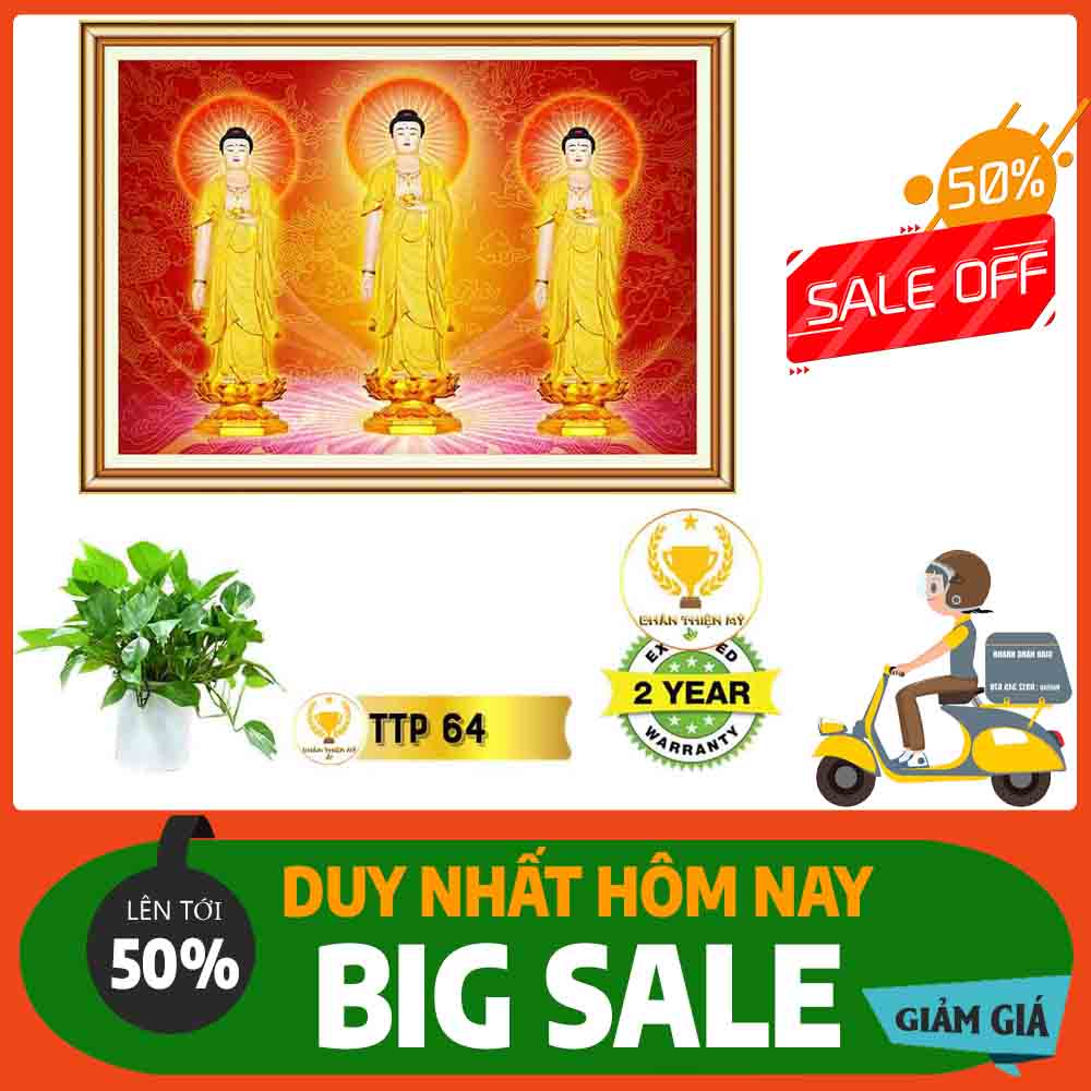 Tranh Tam Thế Phật MS 64