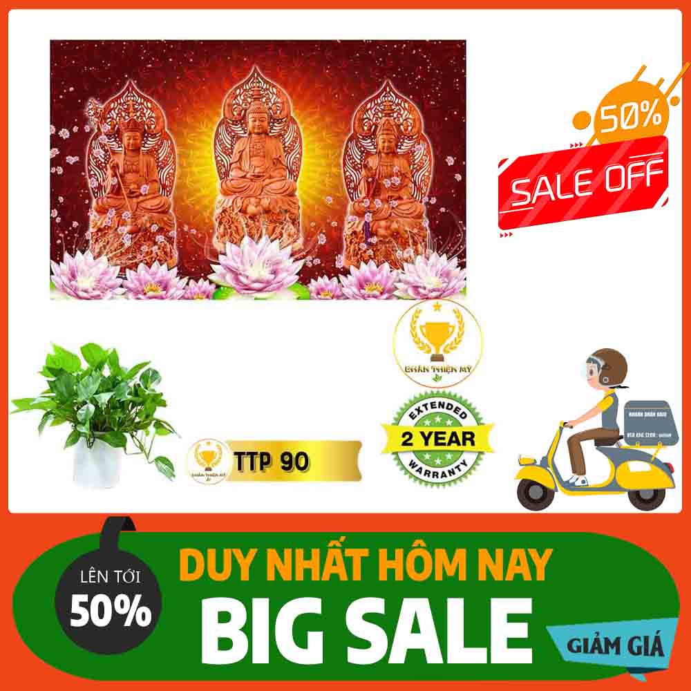 Tranh Tam Thế Phật MS 90