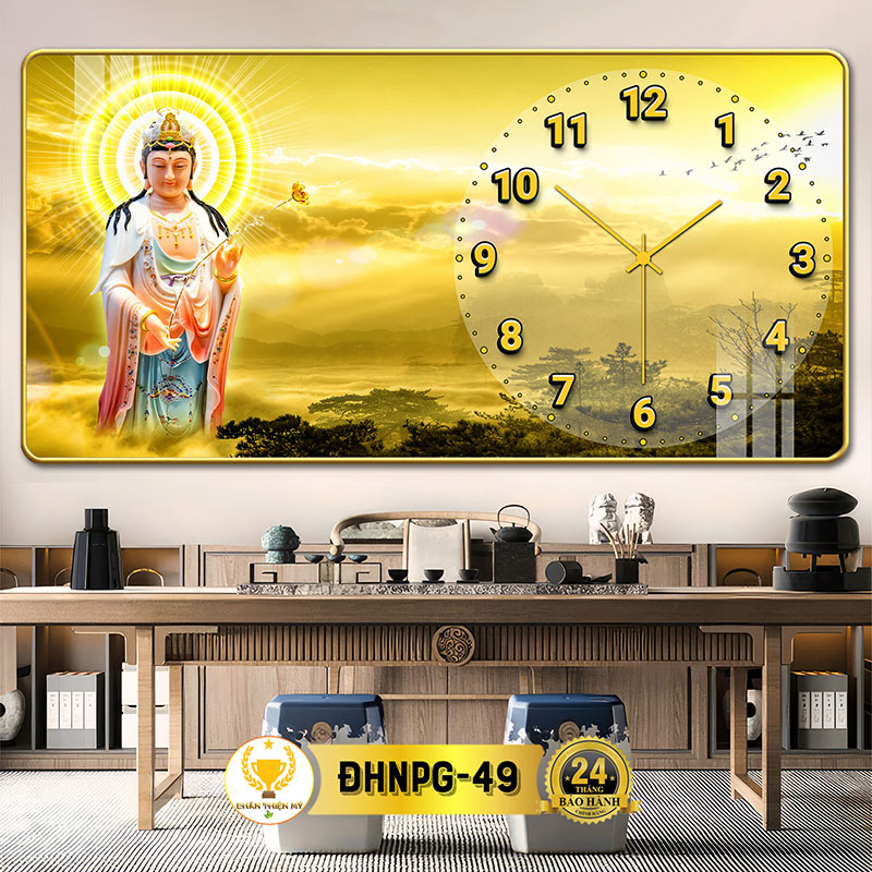 Đồng Hồ Treo Tường Đại Thế Chí Bồ Tát CHÂN THIỆN MỸ, Vừa Xem Giờ, Làm Quà Tặng Vừa Decor Trang Trí Nhà Cửa CĐHNPG-06