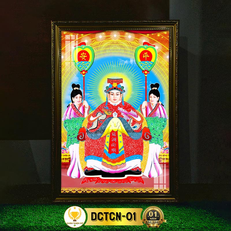 Tranh Phật Treo Tường Chúa Tiên Chúa Ngọc Có Đèn CHÂN THIỆN MỸ, Trang Trí Bàn Thờ, Treo Phòng Thờ DCTCN-01
