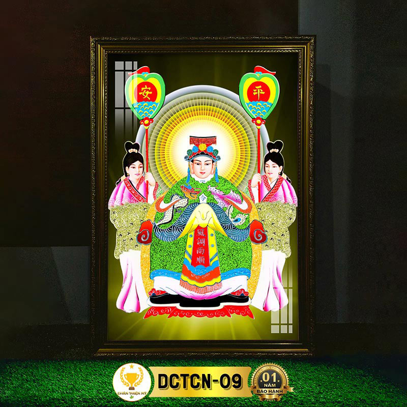 Tranh Phật Treo Tường Chúa Tiên Chúa Ngọc Có Đèn CHÂN THIỆN MỸ, Trang Trí Bàn Thờ, Treo Phòng Thờ DCTCN-09