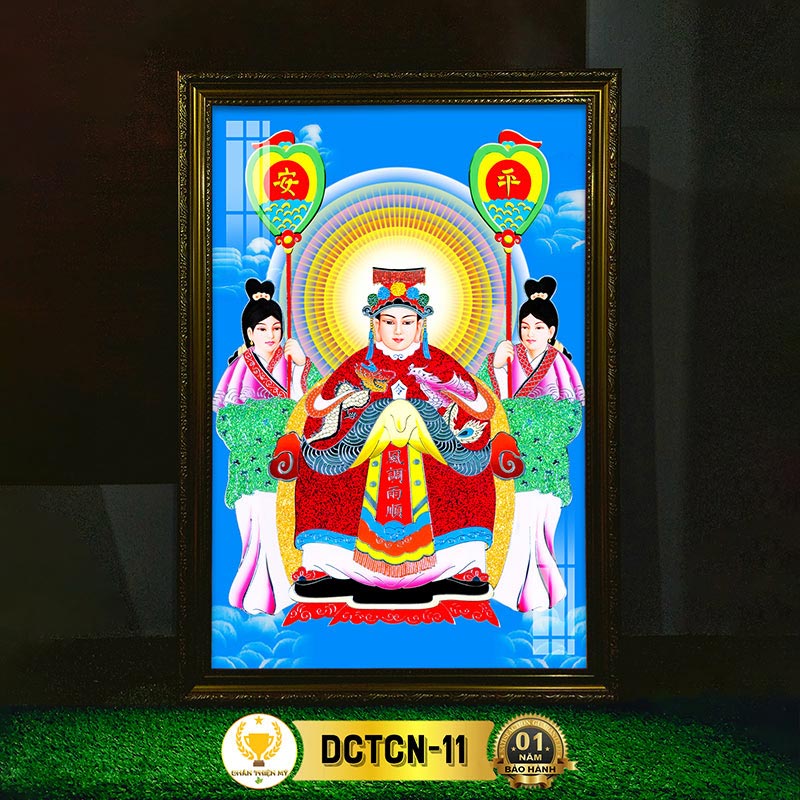 Tranh Thờ Chúa Tiên Chúa Ngọc Có Đèn CHÂN THIỆN MỸ, Trang Trí Bàn Thờ Treo Tường Cùng Tượng Phật DCTCN-11