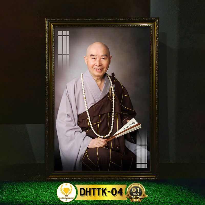 Tranh Treo Tường Hoà Thượng Tịnh Không Có Đèn CHÂN THIỆN MỸ, Trang Trí Bàn Thờ Phật, Treo Phòng Thờ DHTTK-04