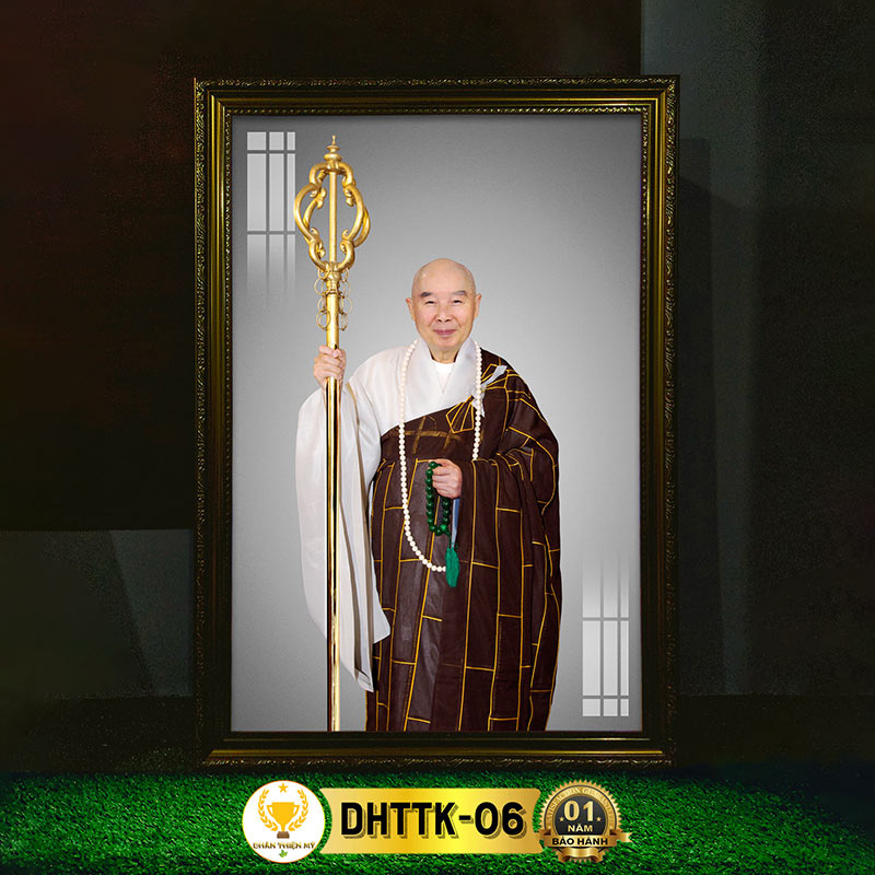 Tranh Thờ Pháp Sư Tịnh Không Có Đèn CHÂN THIỆN MỸ, Treo Tường Trang Trí Bàn Thờ Phật DHTTK-06