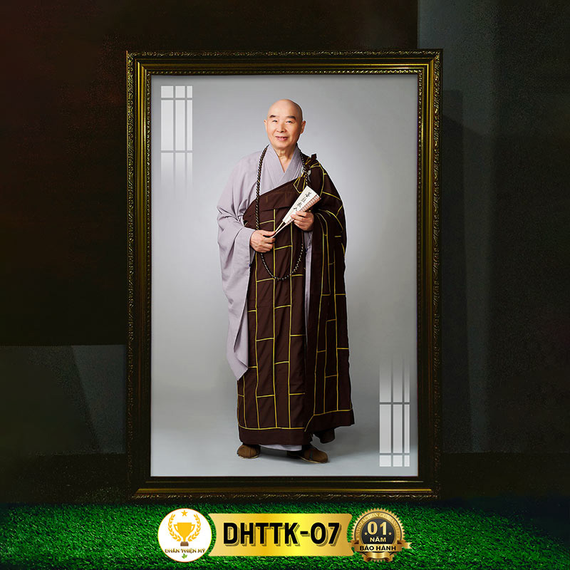 Tranh Treo Tường Hoà Thượng Tịnh Không Có Đèn CHÂN THIỆN MỸ, Trang Trí Bàn Thờ Phật, Treo Phòng Thờ DHTTK-07