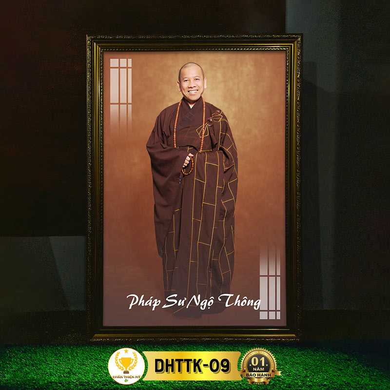 Tranh Thờ Pháp Sư Tịnh Không Có Đèn CHÂN THIỆN MỸ, Treo Tường Trang Trí Bàn Thờ Phật DHTTK-09