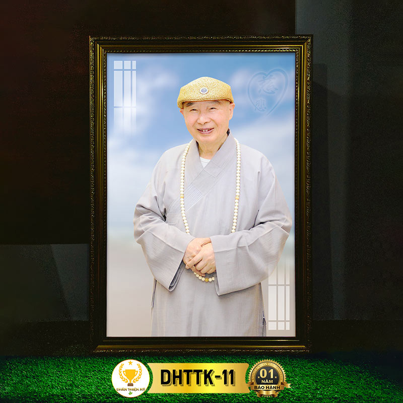 Tranh Treo Tường Hoà Thượng Tịnh Không Có Đèn CHÂN THIỆN MỸ, Trang Trí Bàn Thờ Phật, Treo Phòng Thờ DHTTK-11