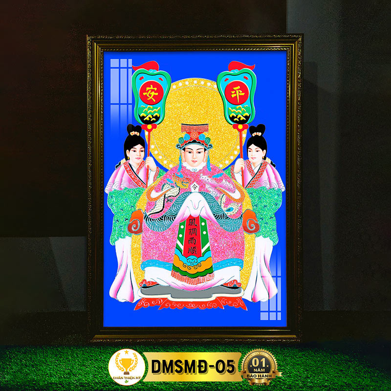 Tranh Thờ Mẹ Sanh Mẹ Độ Có Đèn CHÂN THIỆN MỸ, Trang Trí Bàn Thờ Treo Tường Cùng Tượng Phật DMSMĐ-05