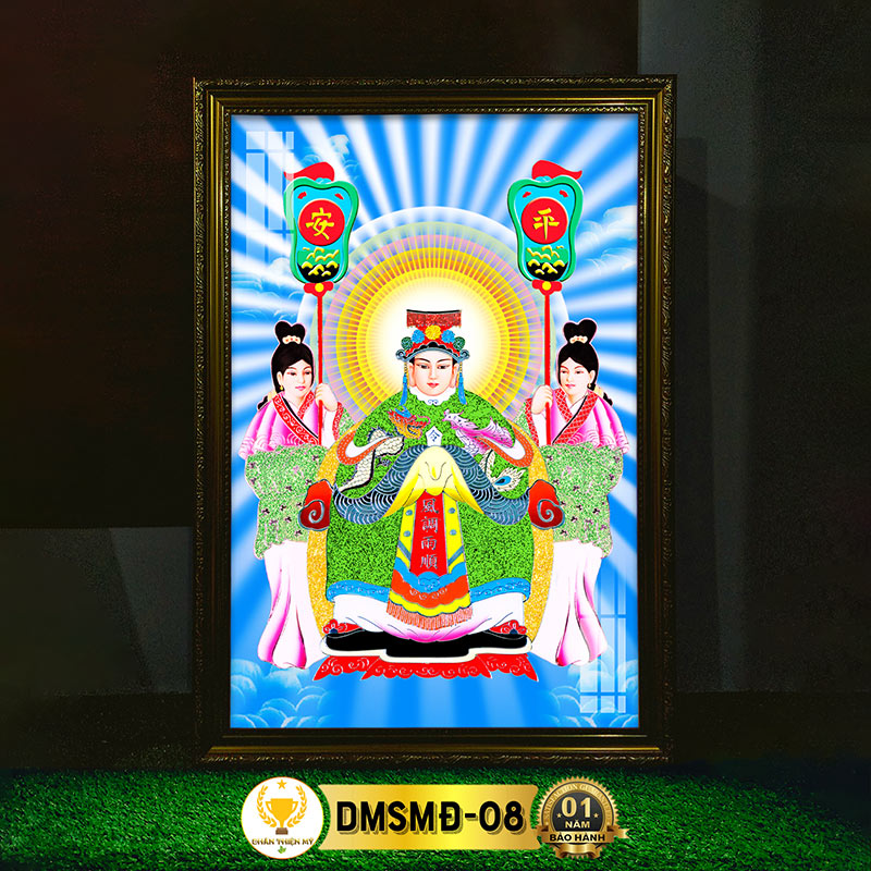 Tranh Thờ Mẹ Sanh Mẹ Độ Có Đèn CHÂN THIỆN MỸ, Trang Trí Bàn Thờ Treo Tường Cùng Tượng Phật DMSMĐ-08