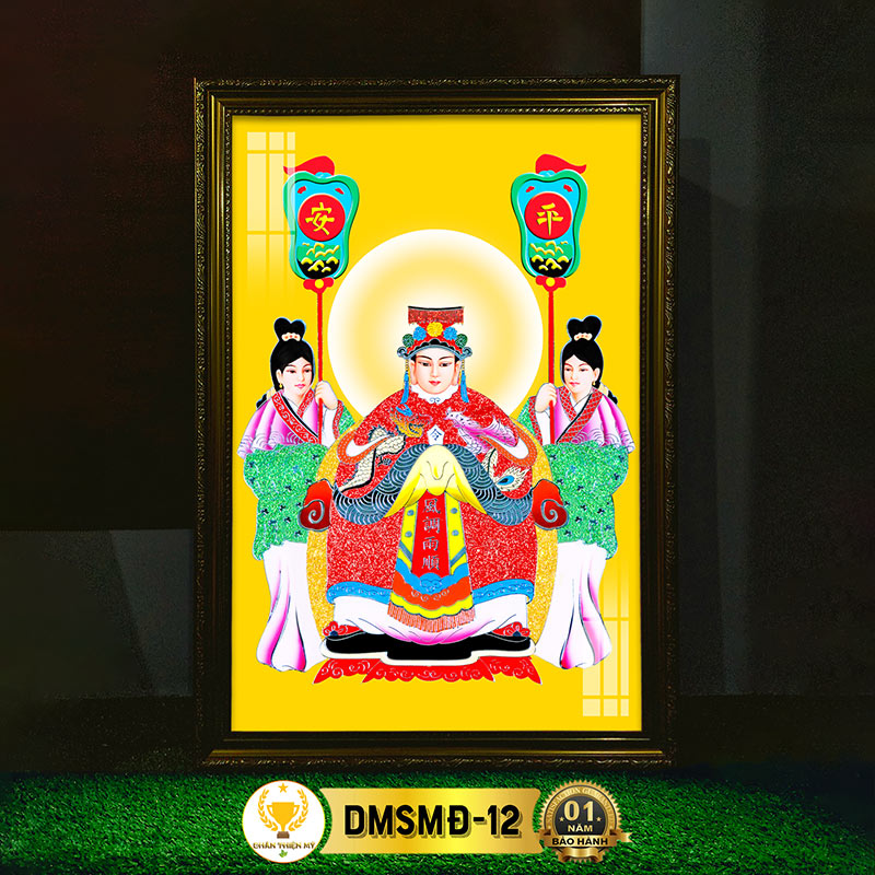 Tranh Thờ Mẹ Sanh Mẹ Độ Có Đèn CHÂN THIỆN MỸ, Trang Trí Bàn Thờ Treo Tường Cùng Tượng Phật DMSMĐ-12