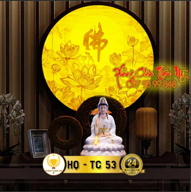 Hào quang trúc chỉ in TC-HQ 53 thờ Phật