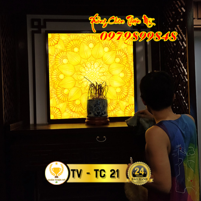 Tranh trúc chỉ in vuông dùng thờ gia tiên  MS 09