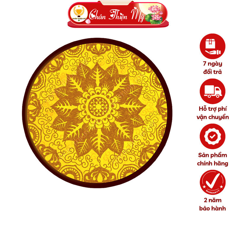 Đèn Hào Quang Mandala In Tranh Trúc Chỉ CHÂN THIỆN MỸ, Trang Trí Bàn Thờ Phật, Treo Phòng Thờ TC-HQ-213