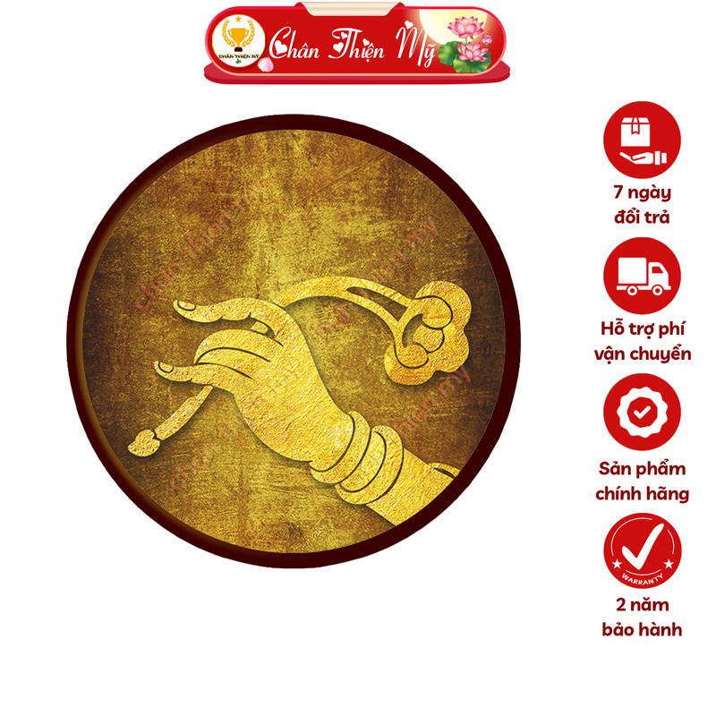 Đèn Hào Quang Tay Phật In Tranh Trúc Chỉ CHÂN THIỆN MỸ, Trang Trí Bàn Thờ Phật, Treo Phòng Thờ TC-HQ-225