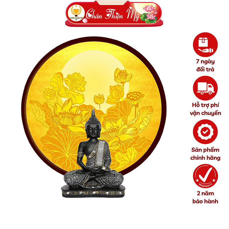 Hào Quang Phật Hoa Sen Mặt Trời In Tranh Trúc Chỉ CHÂN THIỆN MỸ, Trang Trí Bàn Thờ Gia Tiên, Treo Tượng Phật TC-HQ-242