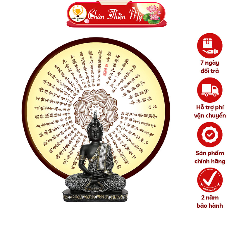 Hào Quang Phật Bát Nhã Tâm Kinh In Tranh Trúc Chỉ CHÂN THIỆN MỸ, Trang Trí Bàn Thờ Treo Tường Cùng Tượng Phật TC-HQ-243