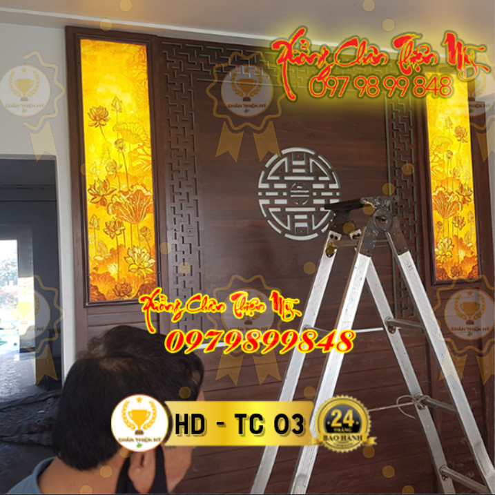 Tranh trúc chỉ in đôi dọc MS 03