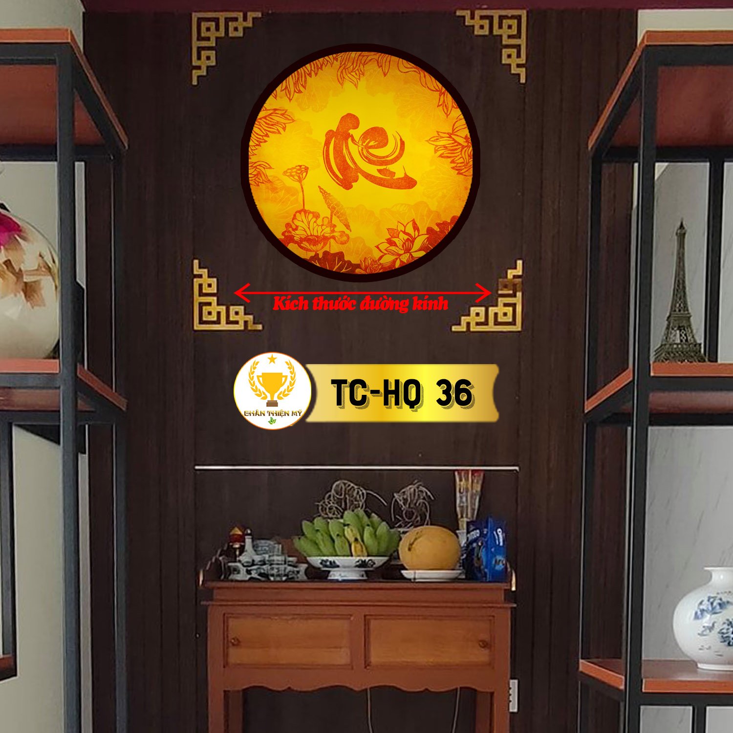 Hào quang trúc chỉ in thờ gia tiên TC_HQ 36