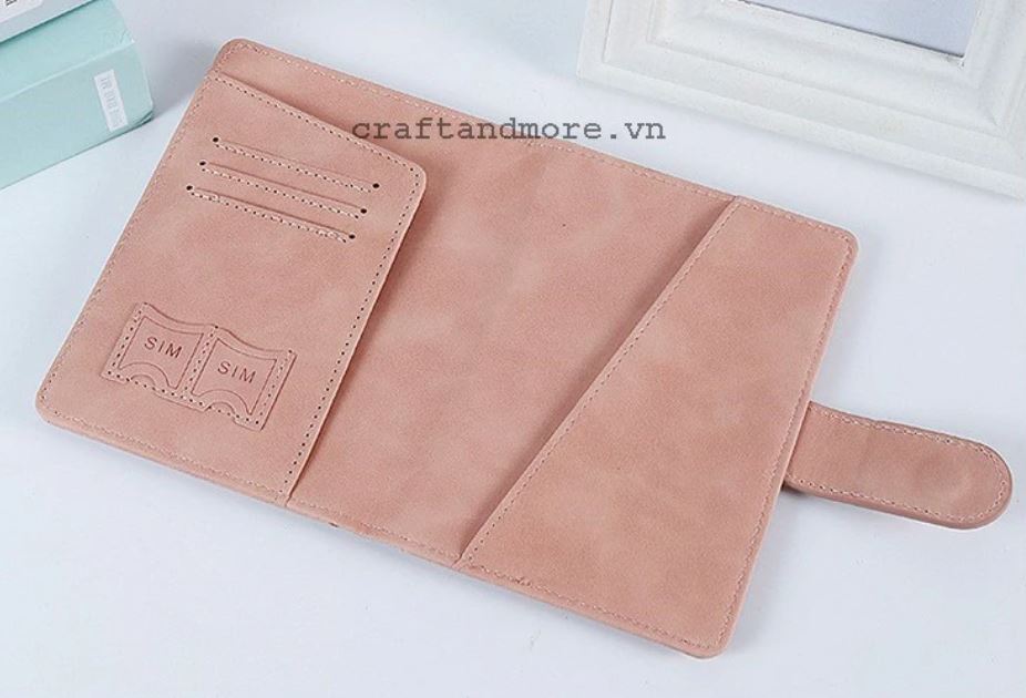 Túi ví đựng hộ chiếu passport holder màu hồng