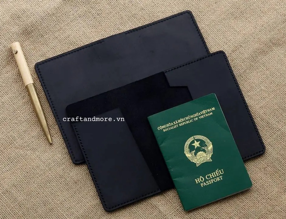 Ví đựng hộ chiếu passport cover da thật handmade