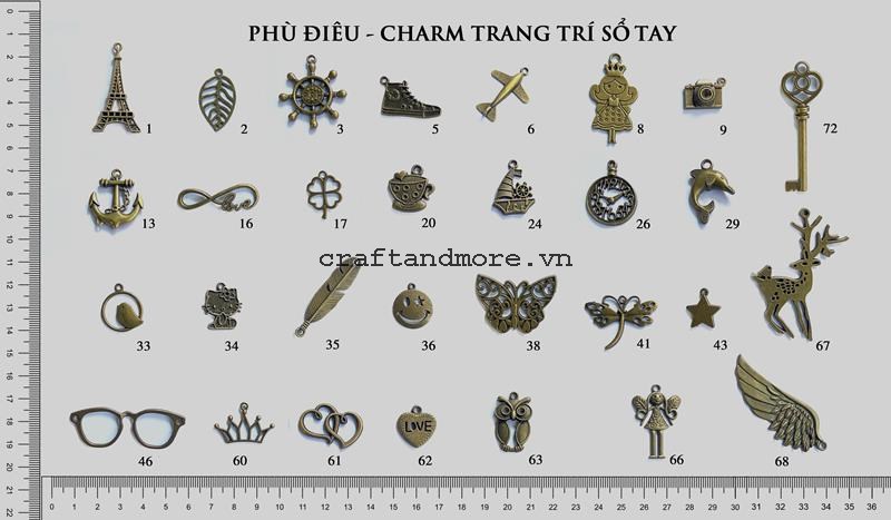Charm trang trí sổ tay đẹp