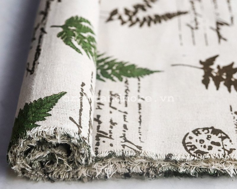 Vải bố canvas cotton vải linen có hoa văn, họa tiết decor trang trí