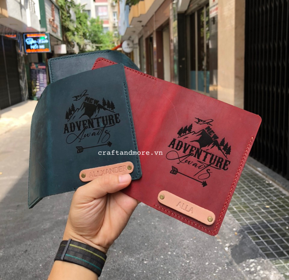 Ví đựng hộ chiếu passport cover da thật handmade