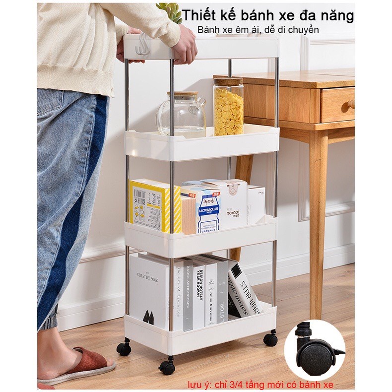 KỆ 4 TẦNG CÓ BÁNH XE