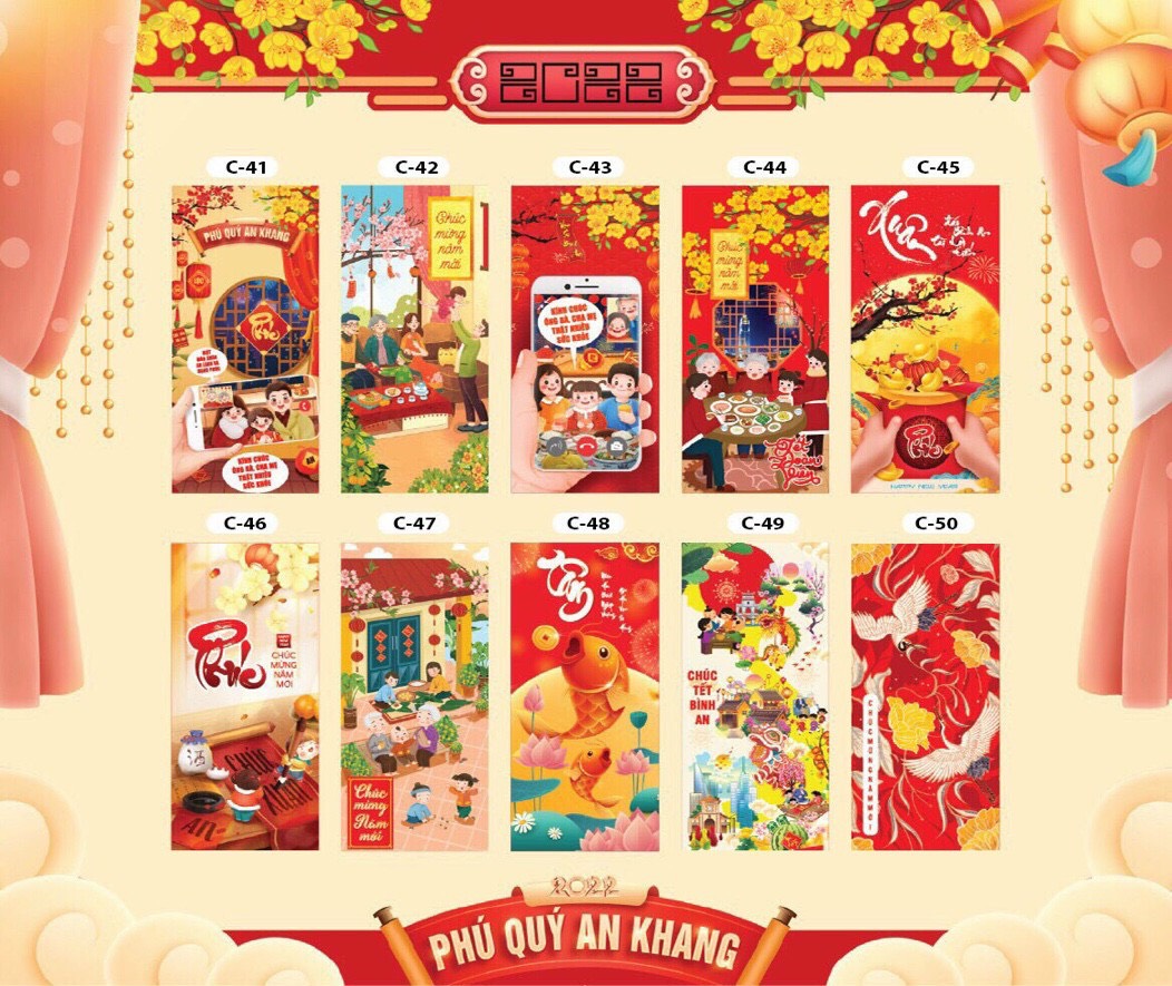 COMBO 10 XẤP BAO LÌ XÌ ĐỦ MẪU