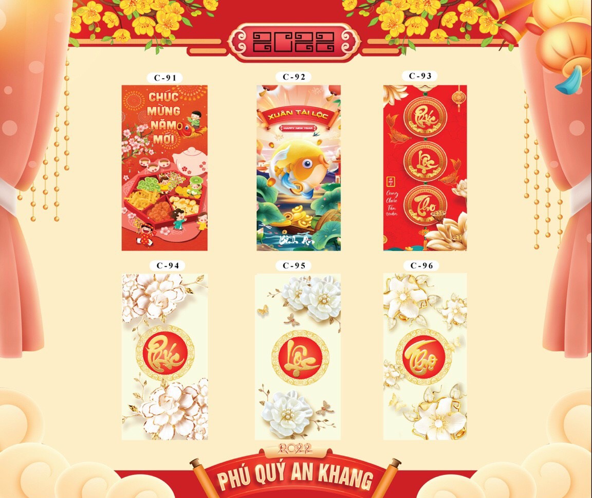 COMBO 10 XẤP BAO LÌ XÌ ĐỦ MẪU