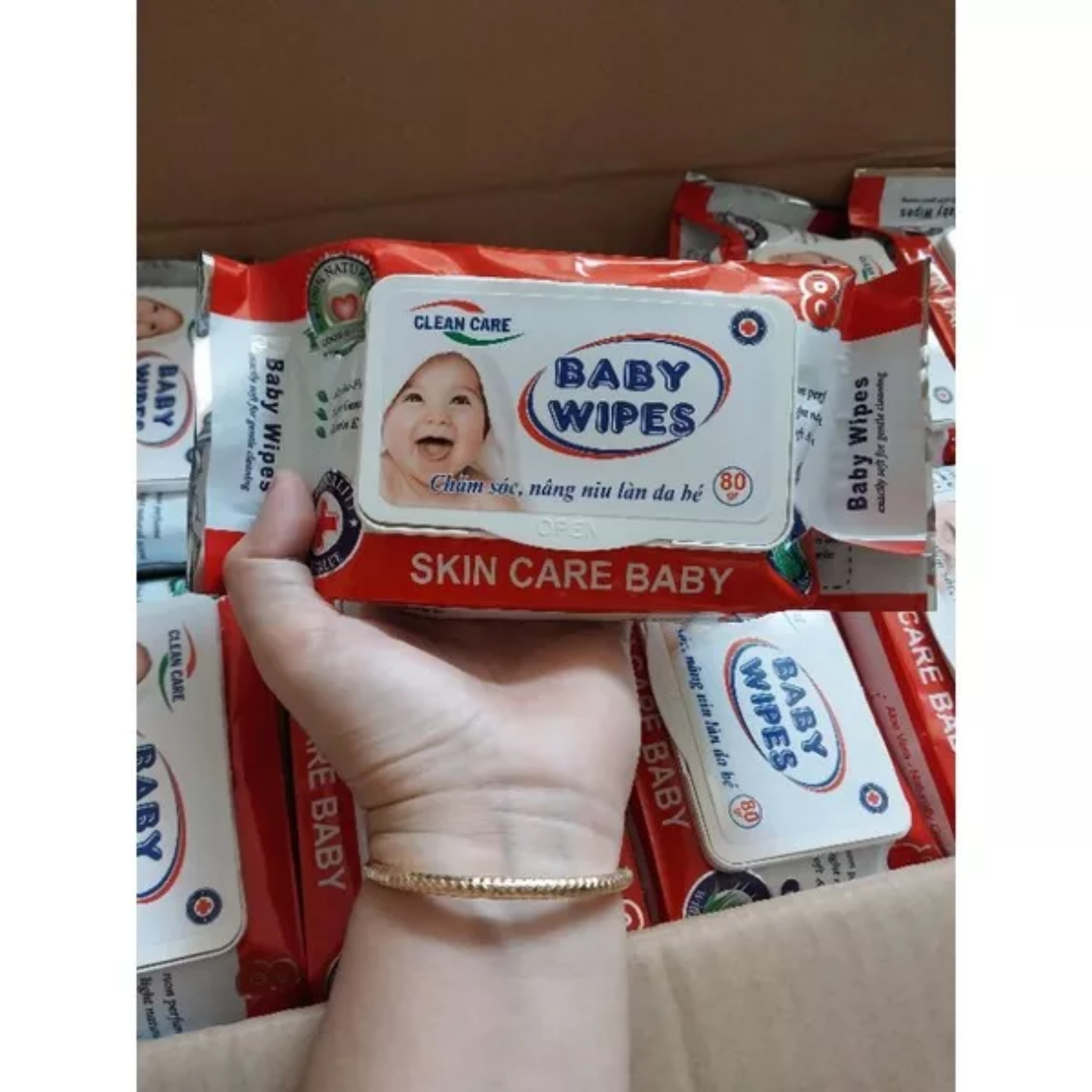 SET 10 BỊCH KHĂN ƯỚT BABY WIPES ĐỎ