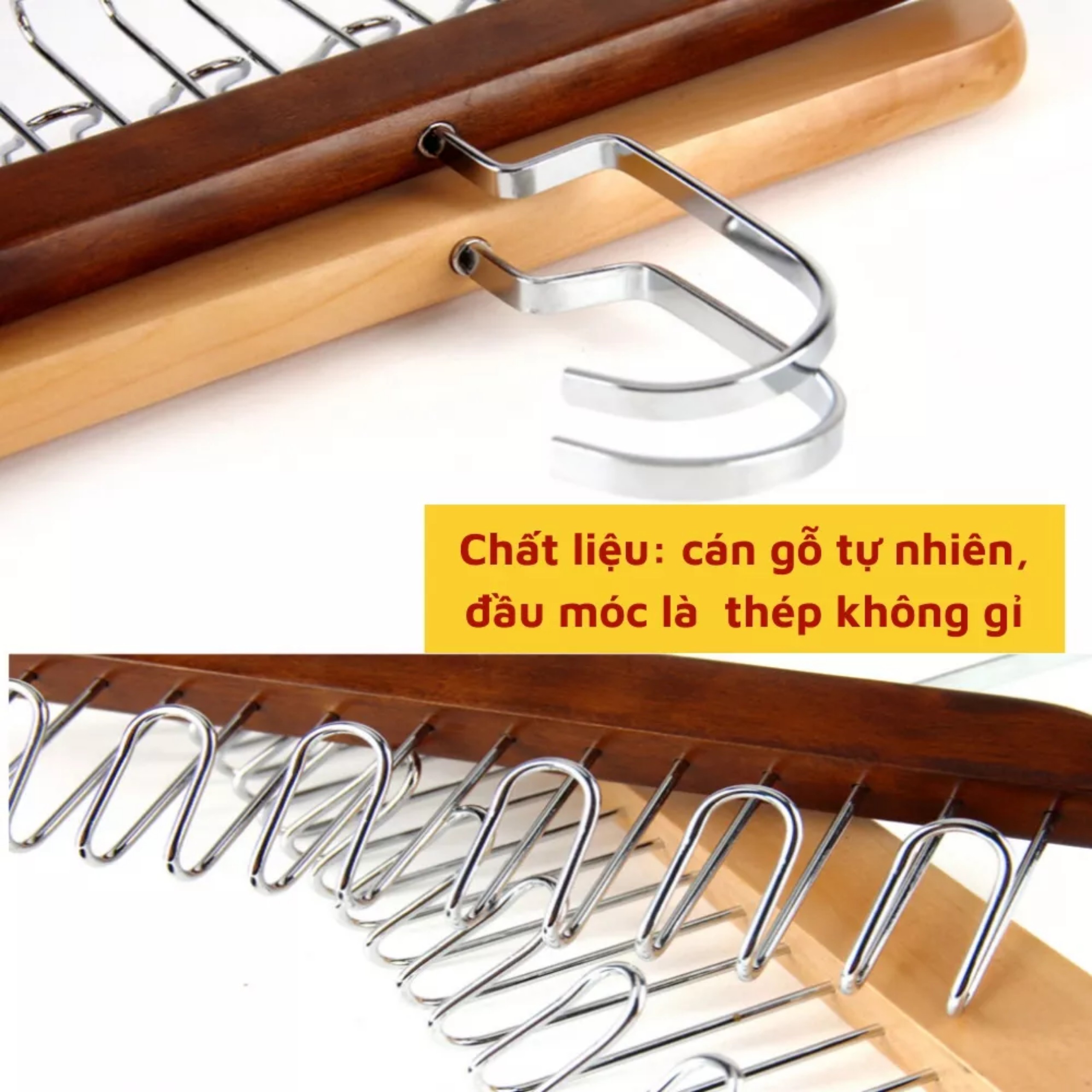 Móc Gỗ Treo Đồ Lót, Thắt Lưng, Cà Vạt, Áo 2 Dây Đa Năng Tiện Dụng
