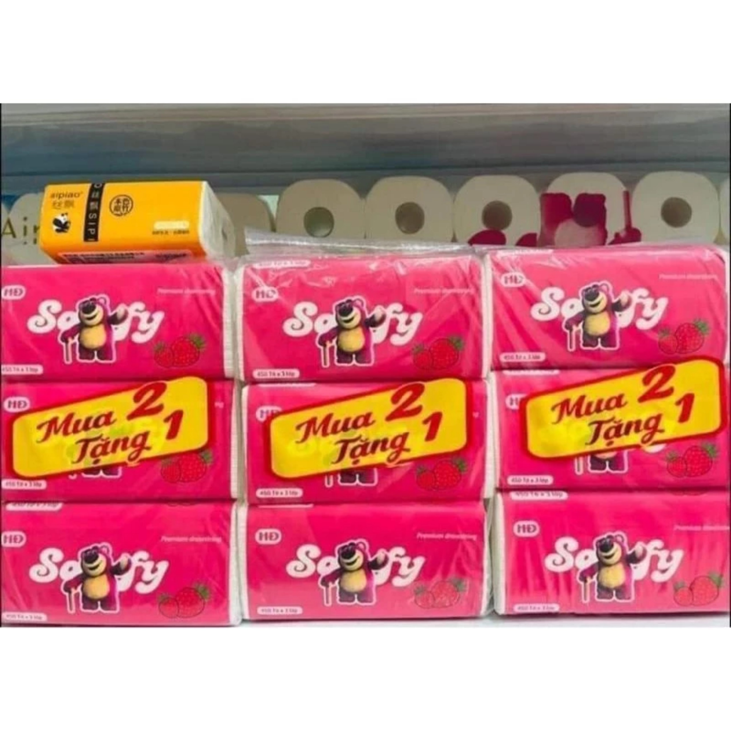 1 LỐC 3 GIẤY ĂN SOFY GẤU DÂU