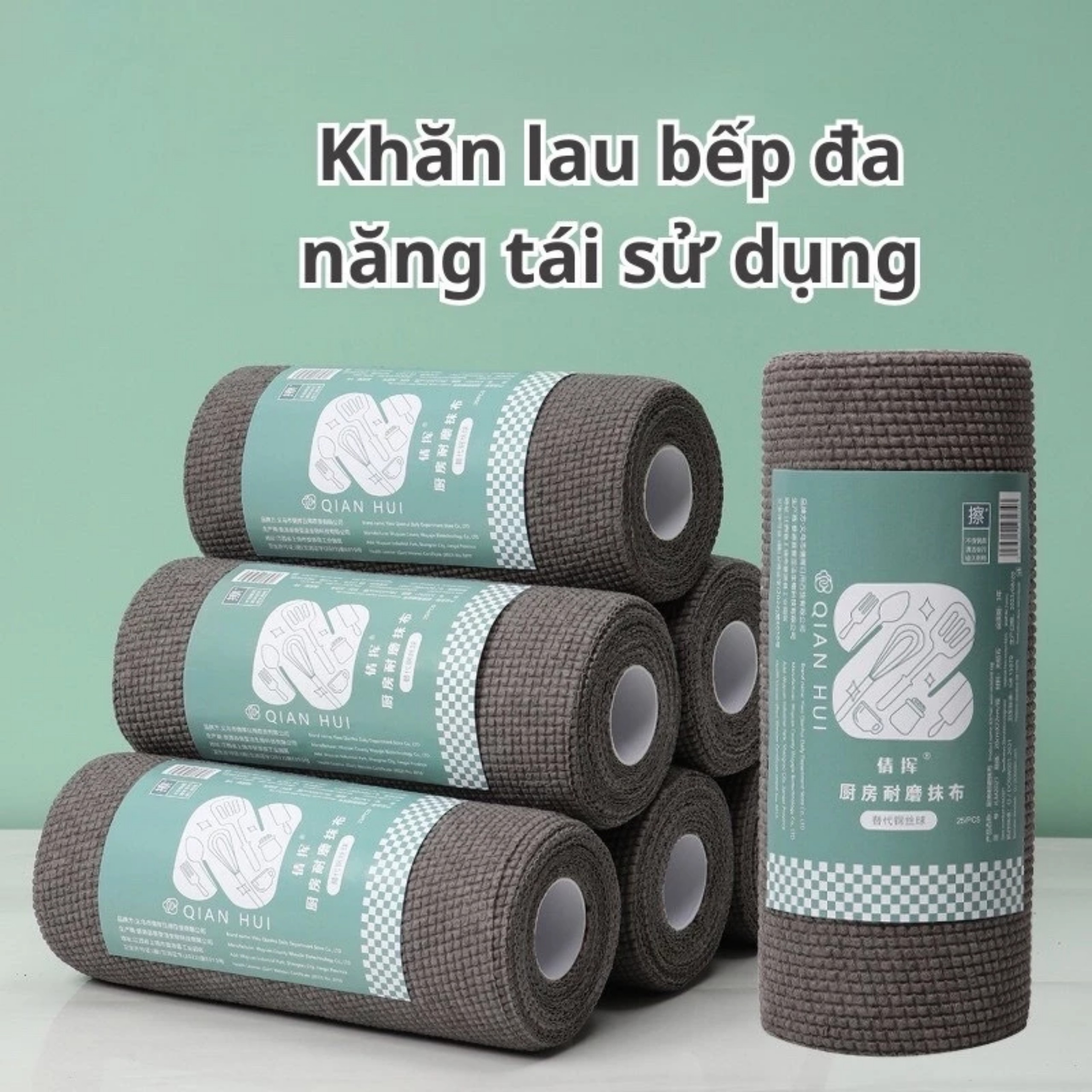 CUỘN KHĂN GIẤY LAU BẾP THAN ĐEN 20 CM