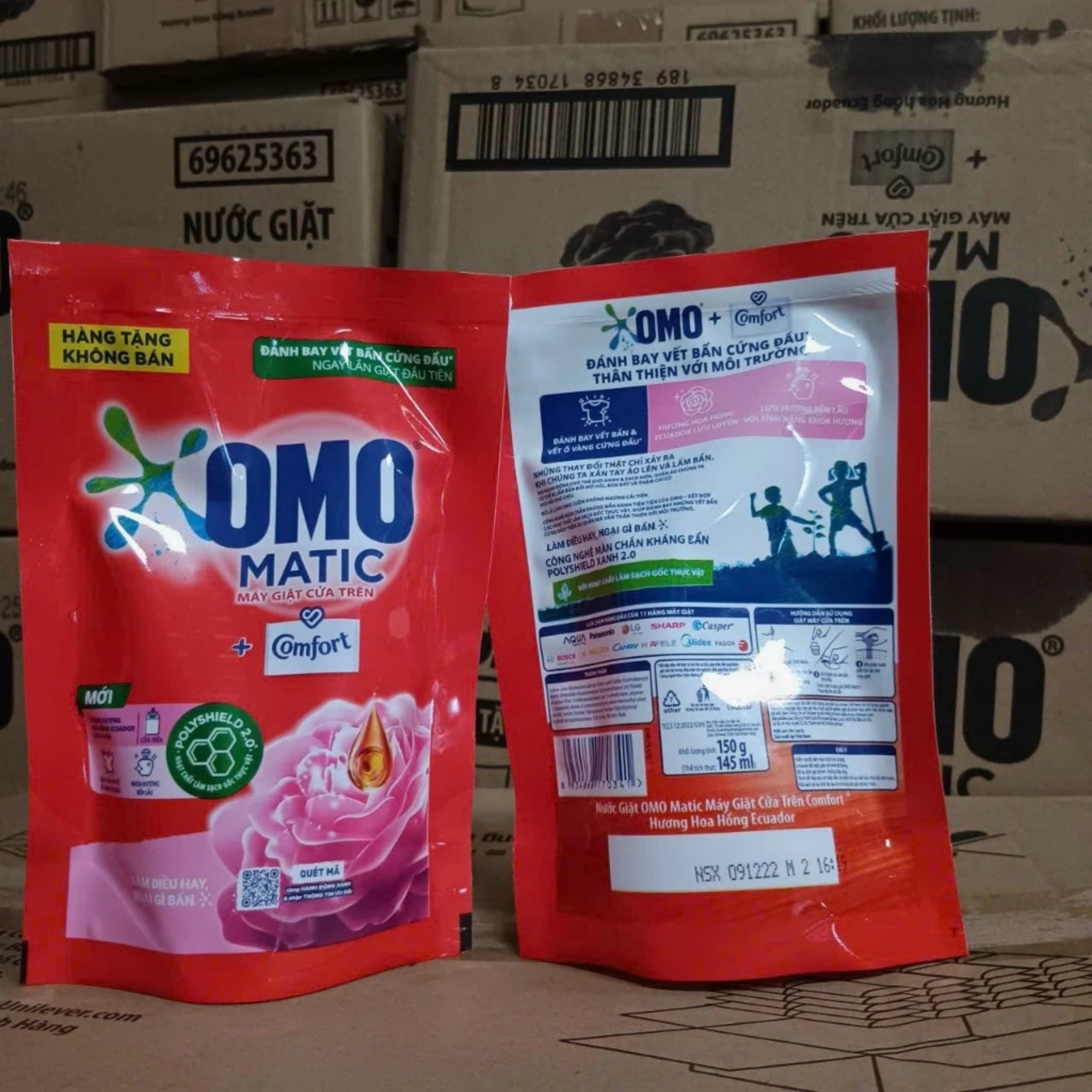 Bột Giặt OMO Hương Comfort tinh dầu thơm ngất ngây ( MÀU ĐỎ )
