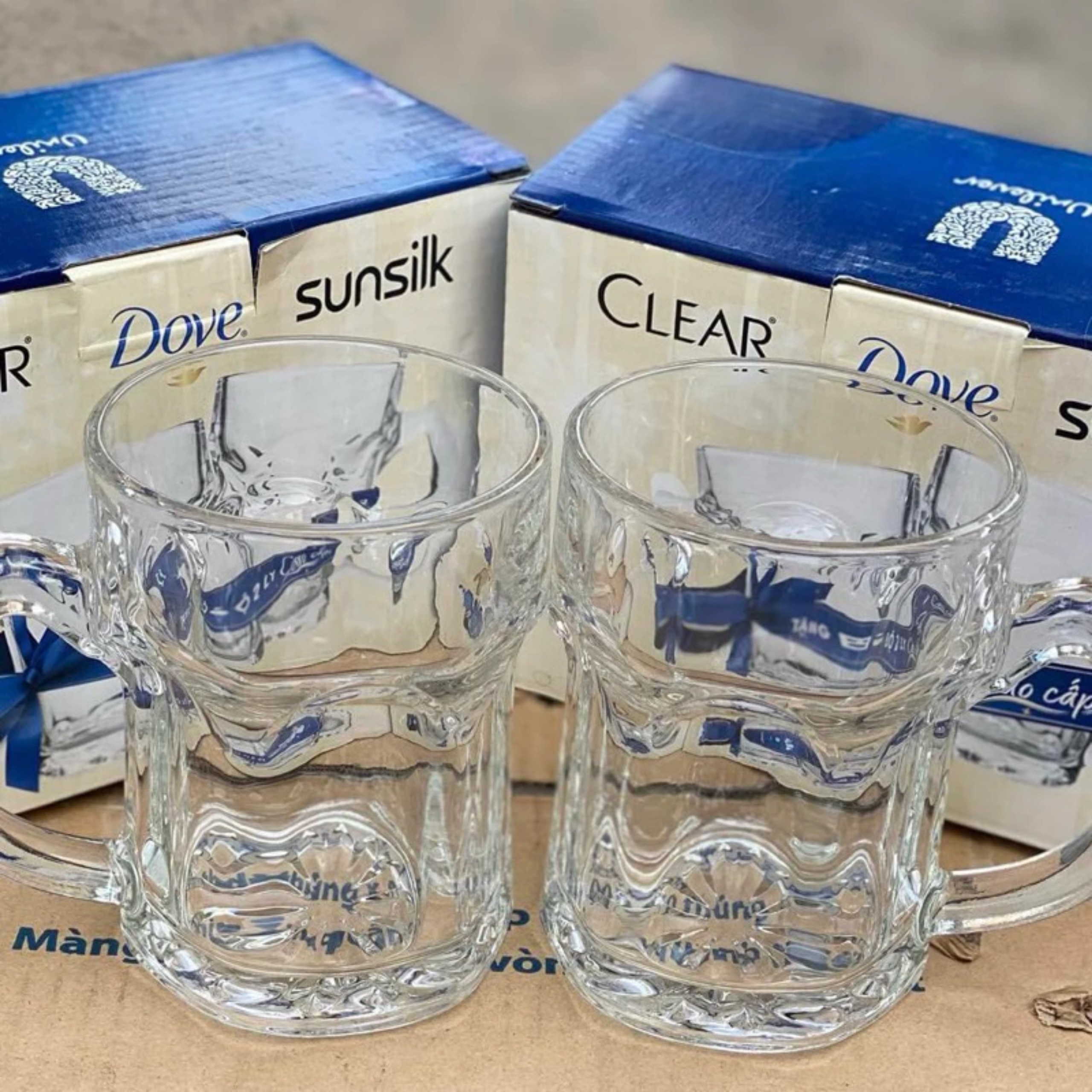 BỘ 2 LY HỘP CLEAR