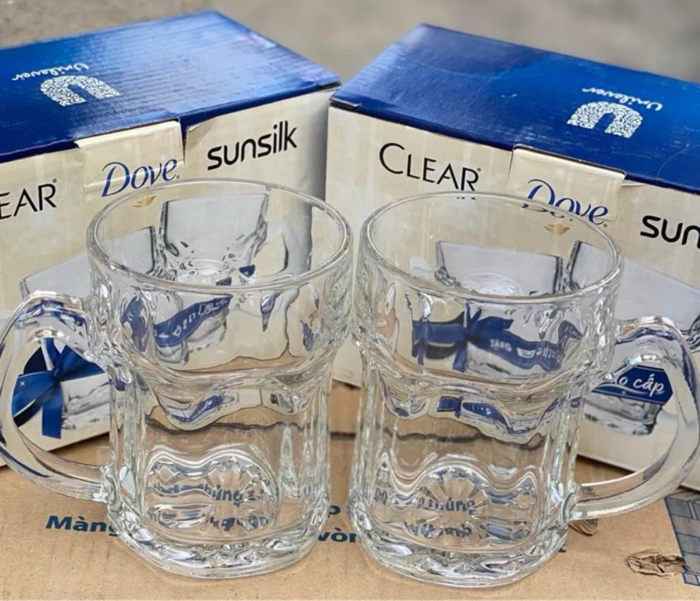 BỘ 2 LY HỘP CLEAR